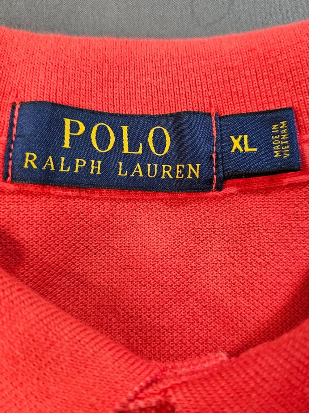 Polo Ralph Lauren Red Polo Shirt Men's XL Blue Pony Logo Cotton Classic - Picture 3 of 5